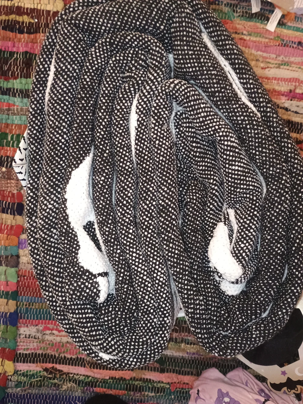 cupcakes & cashmere Black and White Skull Chenille Knit Blanket
